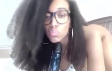 Naughty girl with glasses teasing us on cam